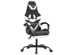 Conjunto 1 Cadeira De Gaming Vidaxl Branco Couro Sintético (57.5 X 59.5 X 131 Cm)