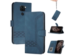 Capa De Celular Flip Em Couro Sintético Com Textura Cúbica Para Xiaomi Redmi Note 9