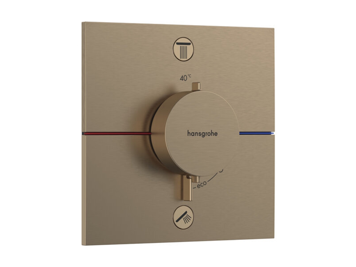 Termóstato HANSGROHE Showerselect Comfort e Oculto 2 Consumidores Rosa Quadrada 15572 Cor: Bronze Polido