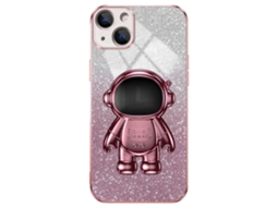 Suporte Casa Para Iphone 15 Pele Sintética Rosa