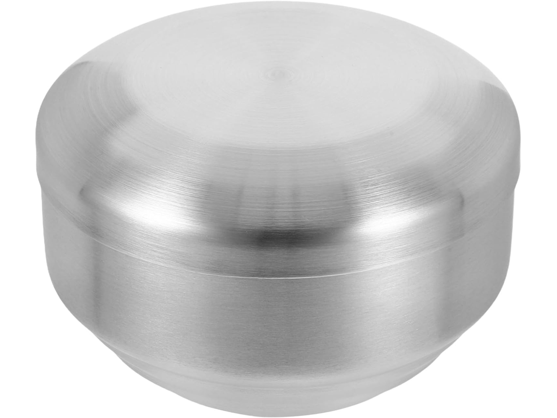 Elegante recipiente de aço inoxidável para sabonete Barbear com tampa, fácil de usar.