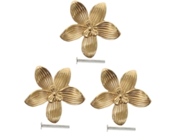 Nuobesty Conjunto De 3-puxadores Decorativos Em Formato Flor Para Armário, Cômoda, Gaveta, Guarda Roupa E Porta Ideal