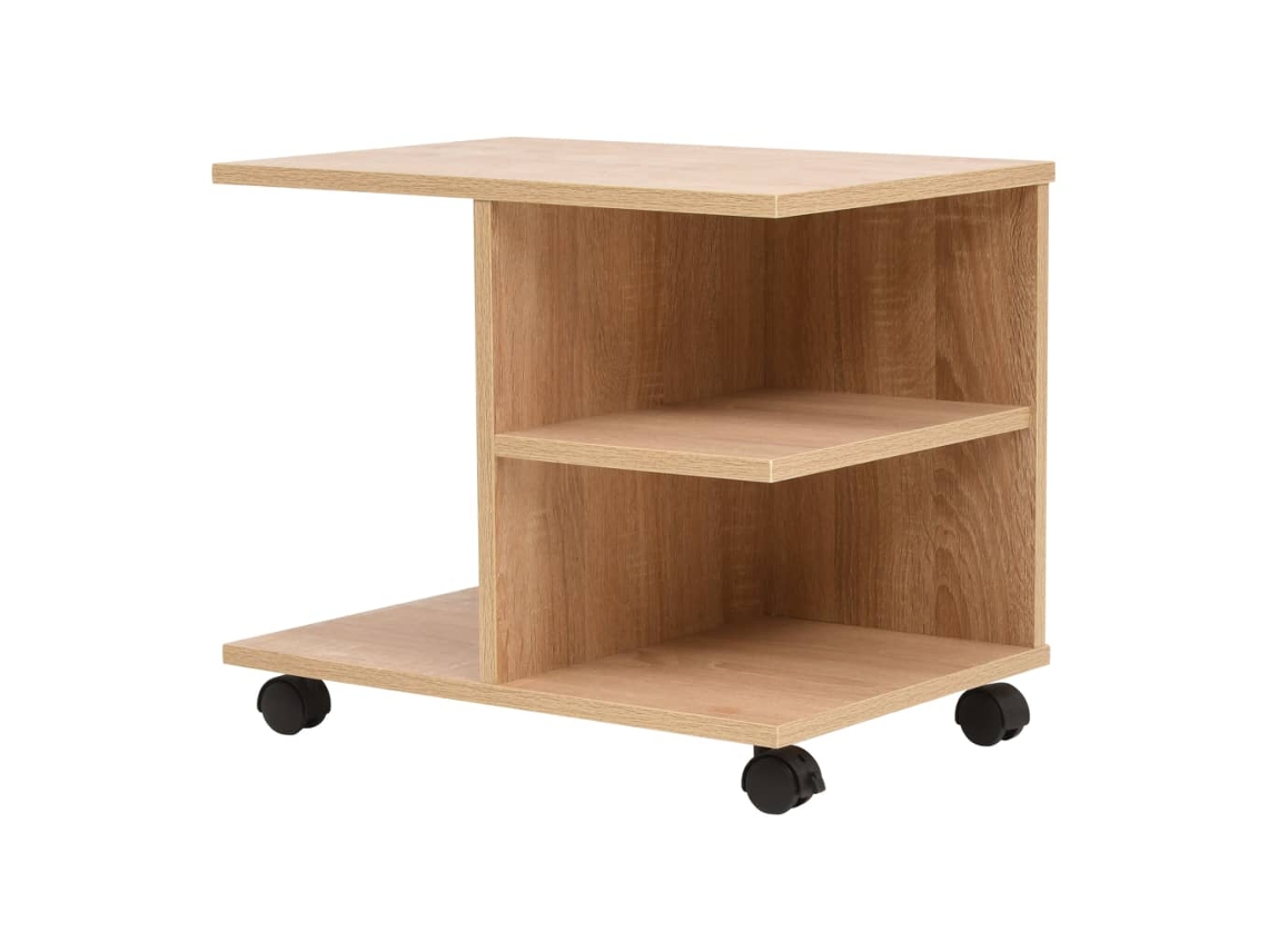 Vidaxl Estante Com Rodas 50x35x42 Cm Cor Carvalho