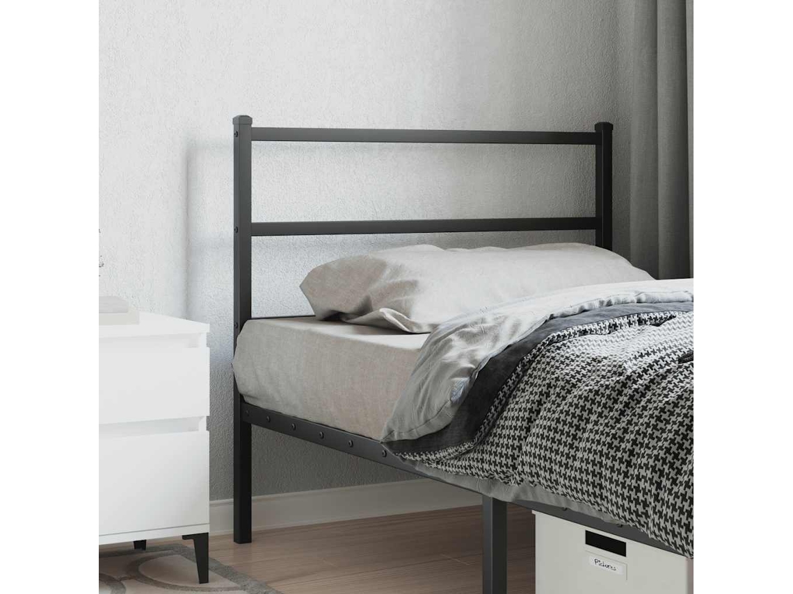 Vidaxl Cabeceira De Substituição 100 Cm Metal Preto