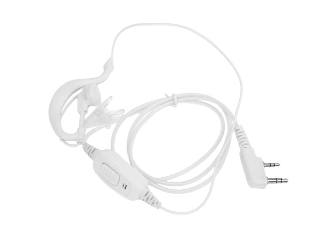 Fone De Ouvido Walkie Talkie Hurrise, Rádio Bidirecional, Fone De Ouvido Branco Grande Ptt K Com Borracha Para Pendurar No Queixo Brilvibera