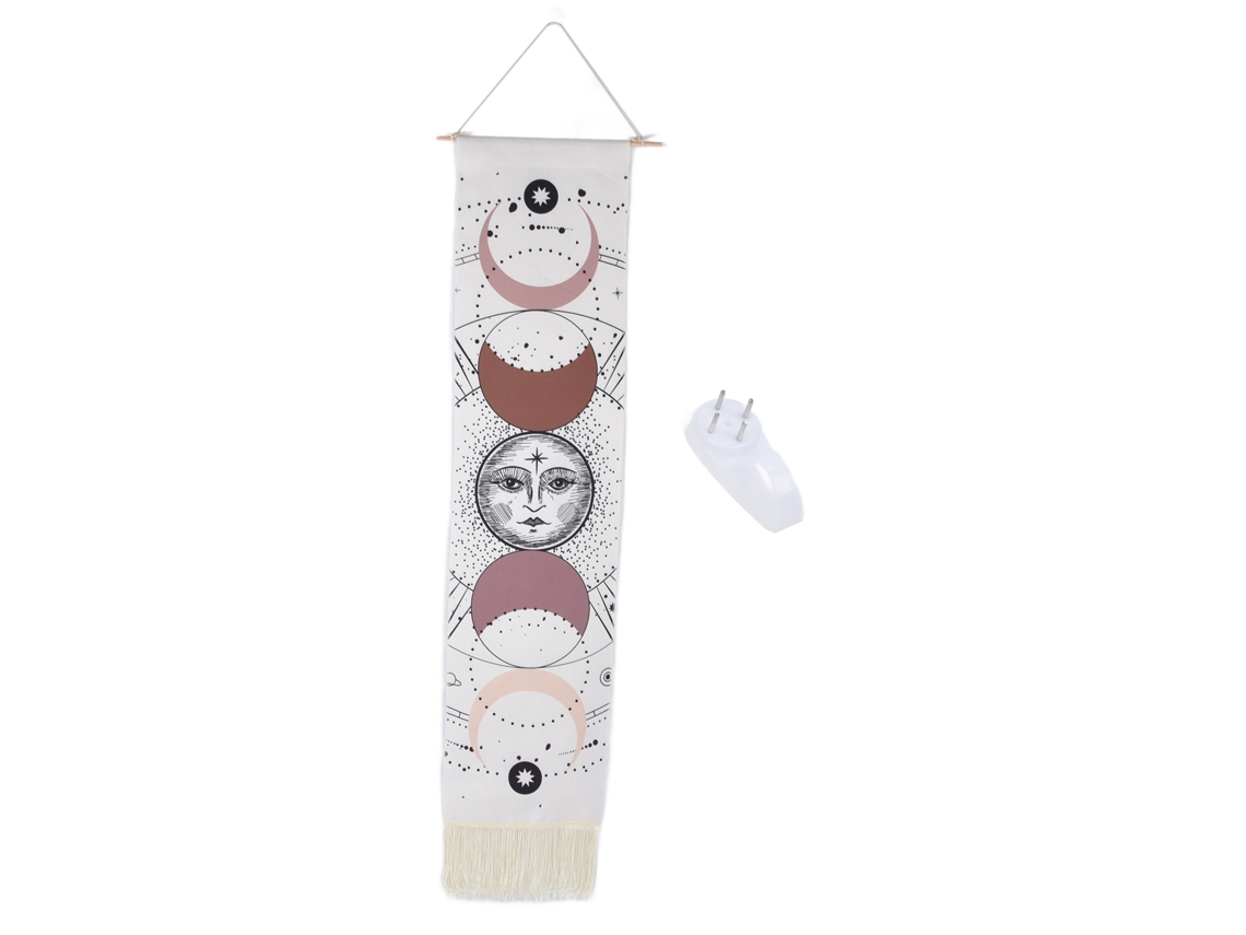 Tapeçaria Lua Algodão Com Borla Decoração