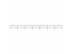 Vidaxl Cerca De Jardim Com Topo Em Lanças (0,5-0,75)x11,9 M Aço Preto