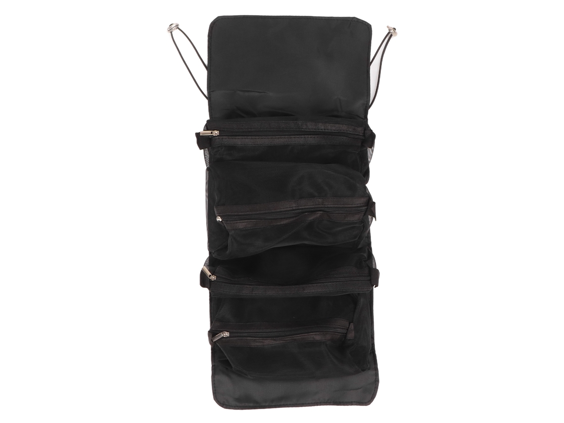 Bolsa De Maquiagem Pendurável Plegável 4 Em 1 Detachável Para Viagem Com Tela Transparente E Nylon Durável