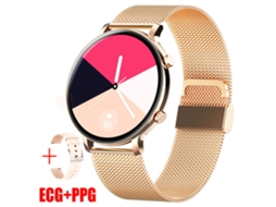 Hw36 Smart Watch Bluetooth Chamada Monitoramento de Saúde Rede Dourada GODTVAGT