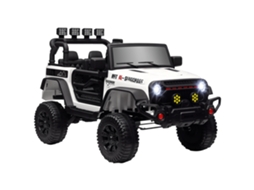 Carro Elétrico Infantil 12v Controlo Remoto Faróis Buzina Música Branco