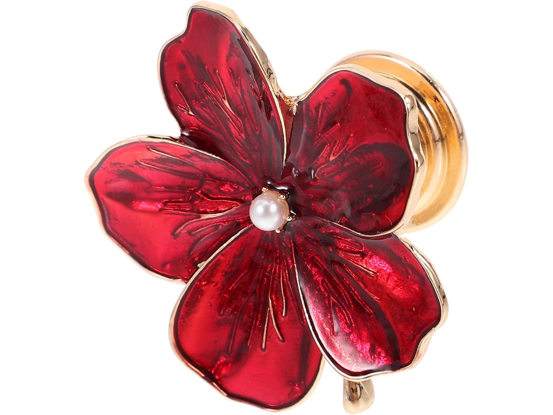 Puxador Decorativo Para Armário Em Liga De Zinco Com Formato Flor Vermelha