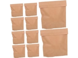Conjunto de 10 Sacolas de Embalagem Expressa para Envio de Camisetas, Acessórios, Livros e Chocolates em Papel Kraft
