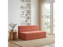 Vidaxl Sofá Cama Dobrável Laranja Vermelho 152 X 86,5 X 60 Cm Tecido