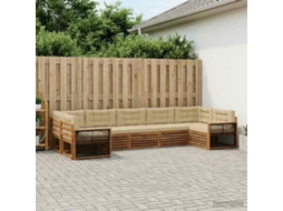 Vidaxl Conjunto De Sofás Para Exterior 7 Unid. Natural E Bege