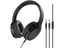 Fones De Ouvido Supra Auriculares Com Fio, Driver De 40mm, Leves Com Microfone