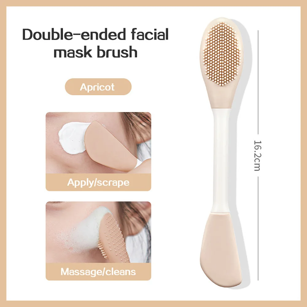 Escova De Silicone De Ponta Dupla Para Máscara Facial, Ferramenta De Limpeza E Aplicação.