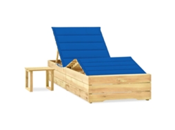 Sun Lounger With Table, Sun Loungers With Tables Vidaxl Azul Madeira De Pinho (n/a)