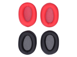 Lurelia Fones de Ouvido com Proteção para Sony MDR-100ABN/WH-H900N, em Couro Sintético, Vermelho/Vermelho