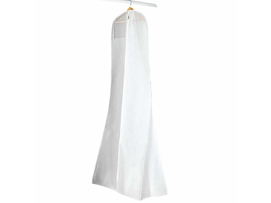 Saco de proteção Pooh para roupas de casamento Slowmoose, tecido não branco, com bolsa transparente com zíper