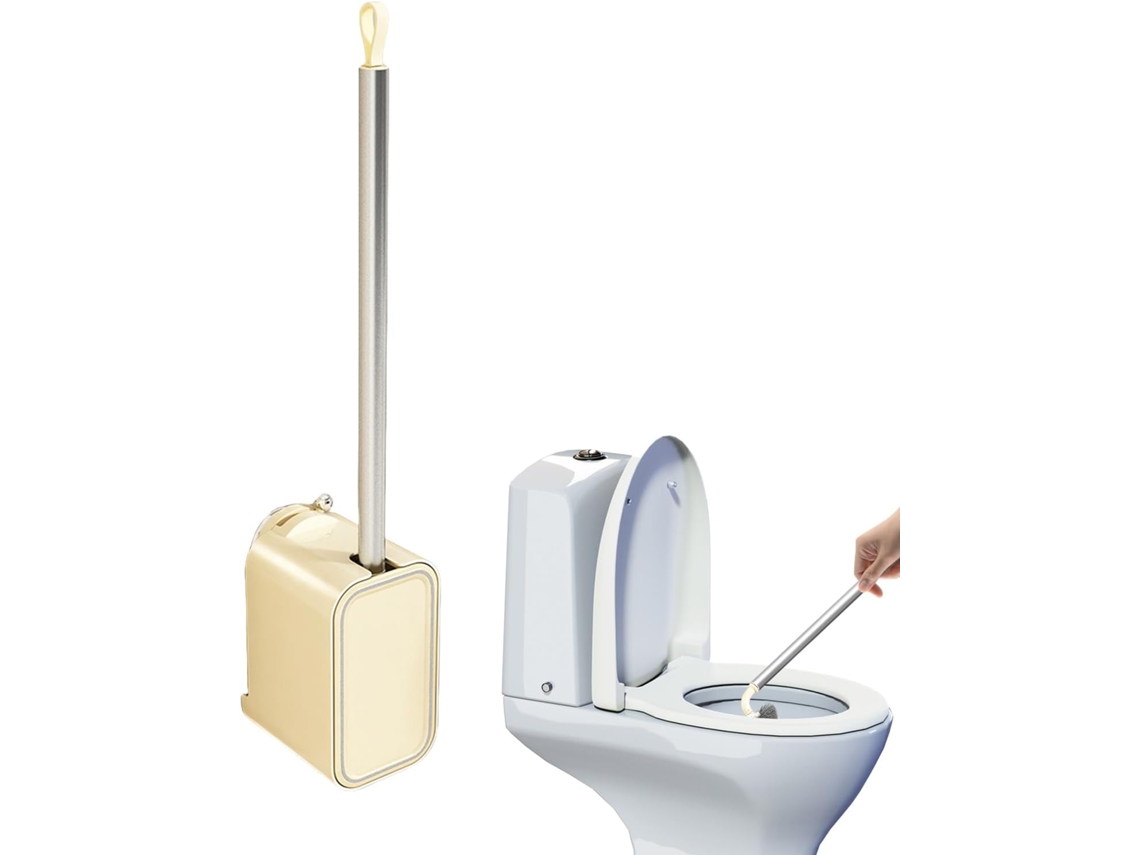Escova De Vaso Sanitário Com Ventosa E Suporte De Parede, Ideal Para Economizar Espaço Em Pisos, Azu Gokoco
