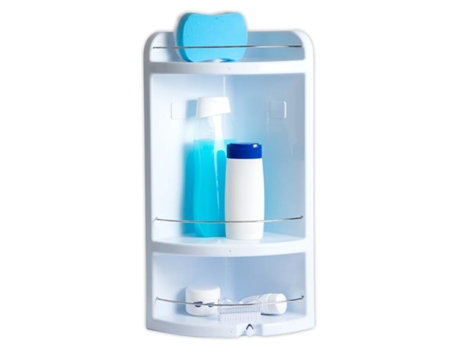 Prateleira De Canto Para Banheiro Star Fabricada Em Plástico E Metal 3 Níveis Ideal Para Organização Na Banheira 57 X 23 X 23 Cm Cor Branca Acan