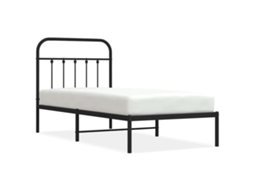 Estrutura de Cama com Cabeceira 90x190 Cm Metal Preto MAISON EXCLUSIVE
