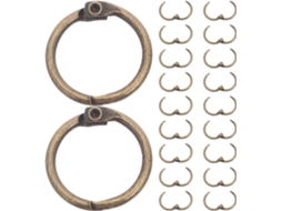 Conjunto De 50 Argolas Metal Dourado Encadernação Folhas Soltas