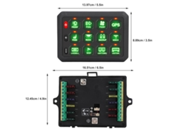 Painel De Interruptores Com 12 Gang, Bluetooth Rgb, Relé E Disjuntor 100a Dc12-24v