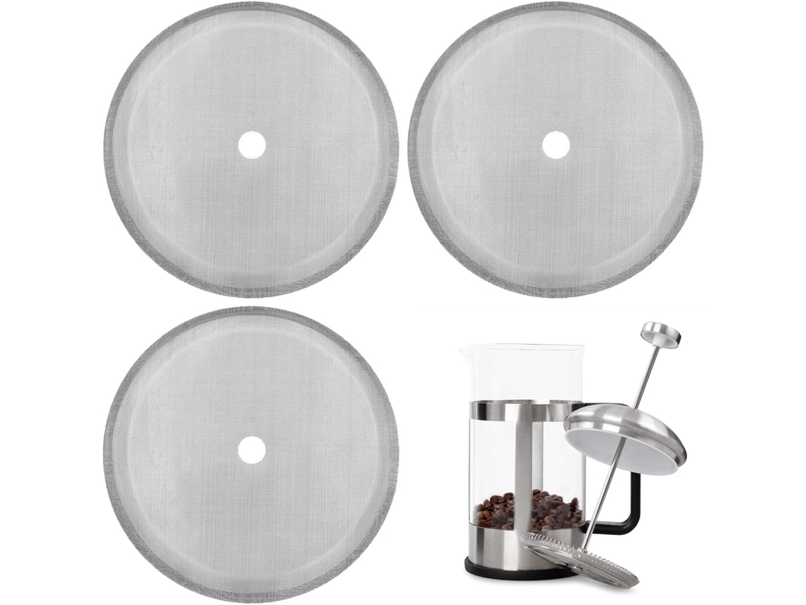 Filtro De Reposição Para Café Prensado, 10 Cm (4 Polegadas), Reutilizável