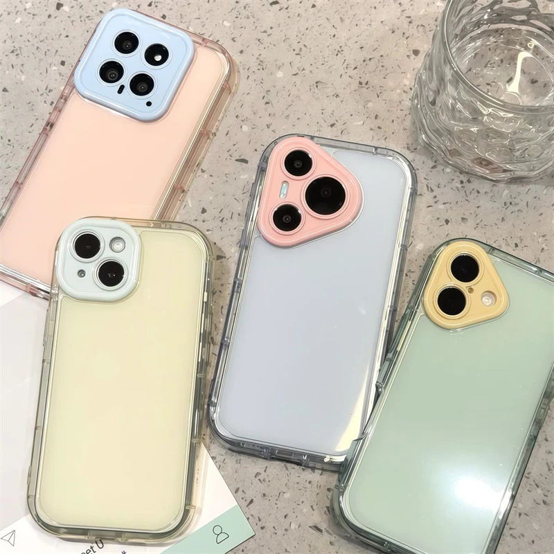 Capa Protetora Para Câmera (azul Para Iphone 14 Pro), Material De Silicone Macio, À Prova De Choque Com Airbag.