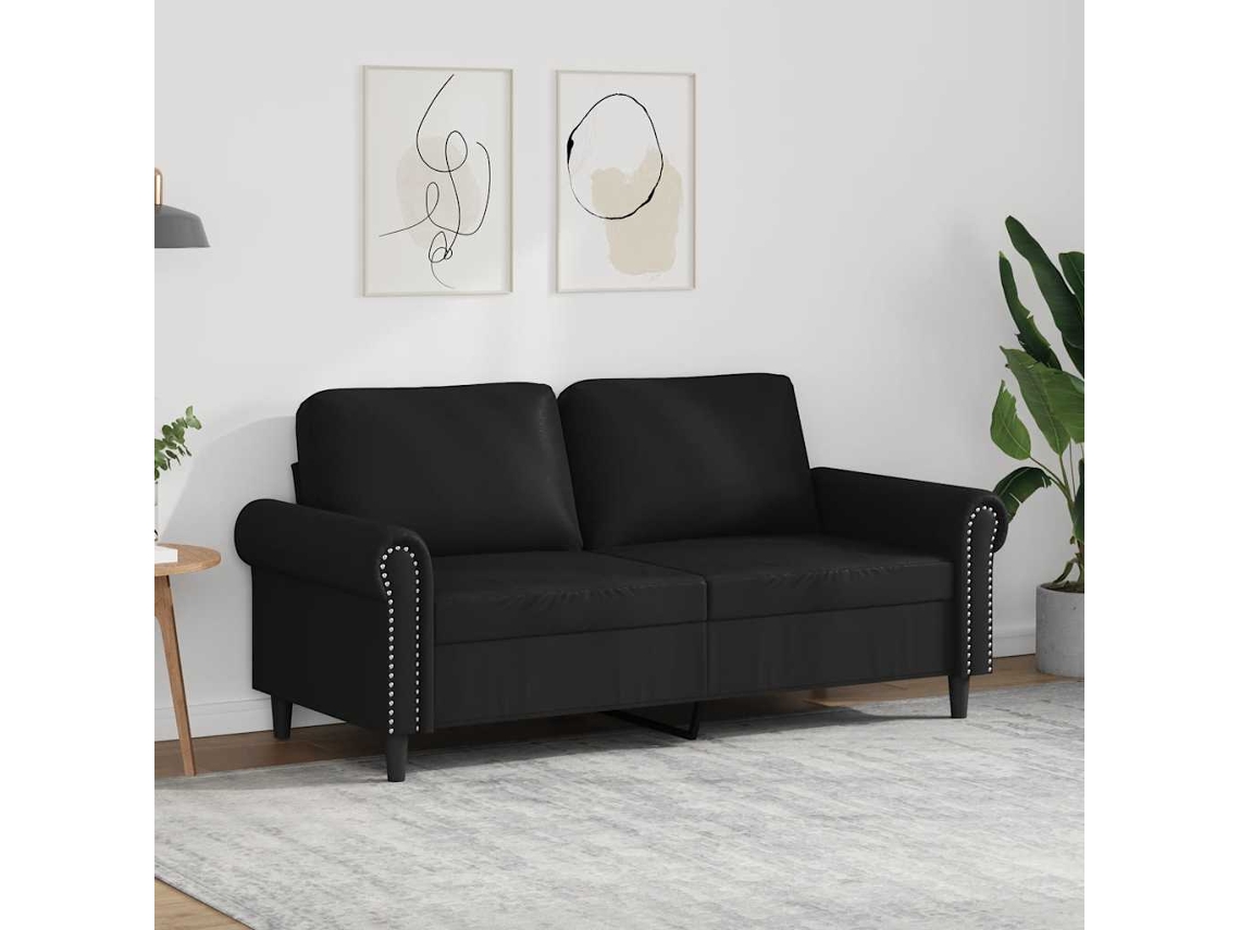 Vidaxl Sofá De 2 Lugares 140 Cm Couro Artificial Preto