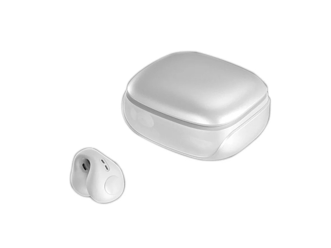 Auriculares Clipe Orelha Sem Fio Condução Óssea Hifi Yizhood Estampado Bluetooth Branco