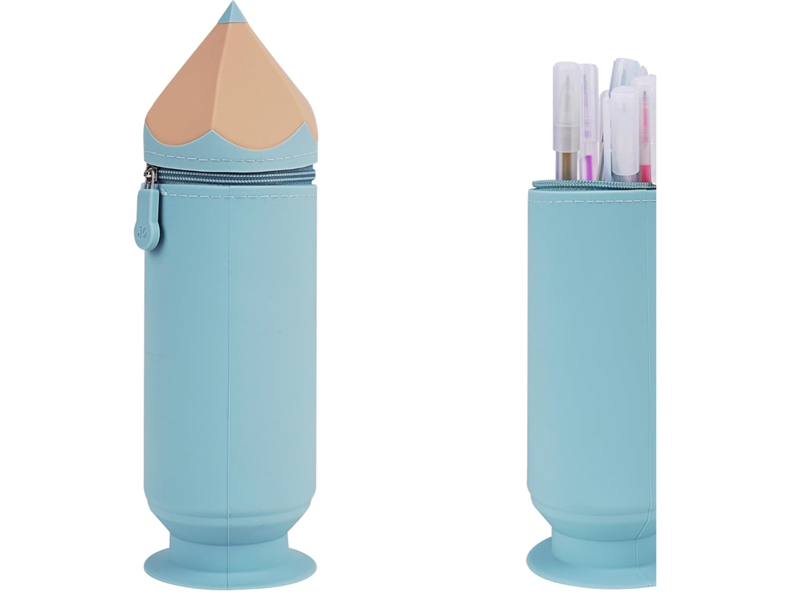 Estojo para Lápis, Grande Capacidade, com Suporte, Silicone, Escolar, Escritório AQUAFORGE