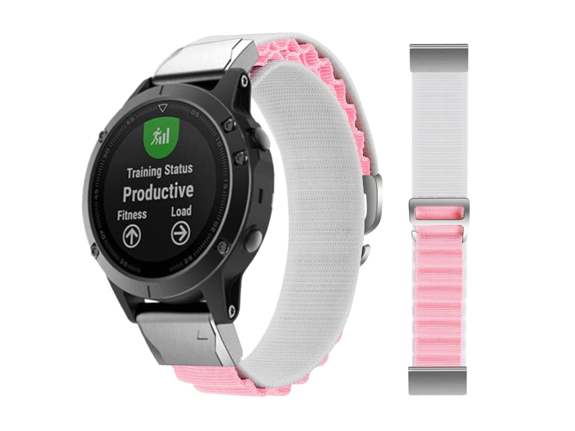 Bracelete Loop Alpine para Garmin quatix 3 Branco e Rosa