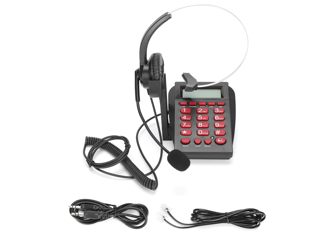 Telefone com Fio HT720 para Call Center com Fone Omnidirecional CHABERLU