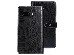 Capa Flip De Couro Sintético Com Textura De Crocodilo Para Google Pixel 9a - Preta