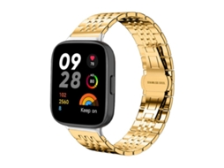 Bracelete para Redmi Watch 3 Aço Inoxidável com Sete Esferas Dourada XIAOMOYU (20mm)