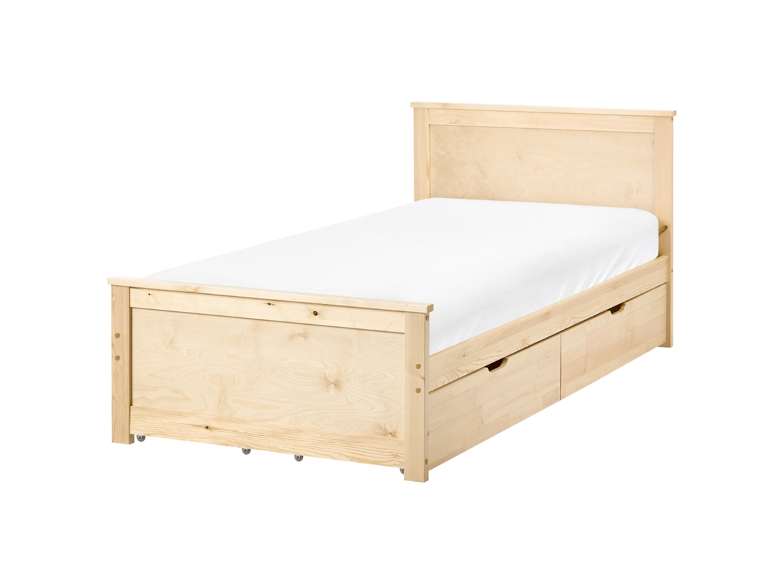 Cama Con 4 Cajones Beliani Dauphin De Madera De Pino Marrón 99x206x82