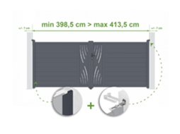 Portão De Batente Ajustável Largura 4m Veleta H.160cm Alumínio Cinza Casanoov