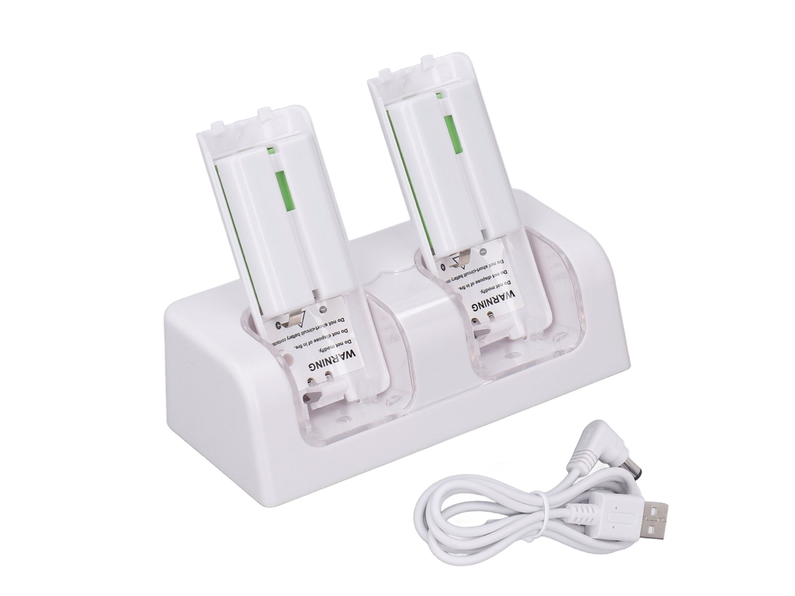 Primerox estação de Carregamento para Controle Remoto 4 em 1 Dock Dual Portátil Branco com Baterias