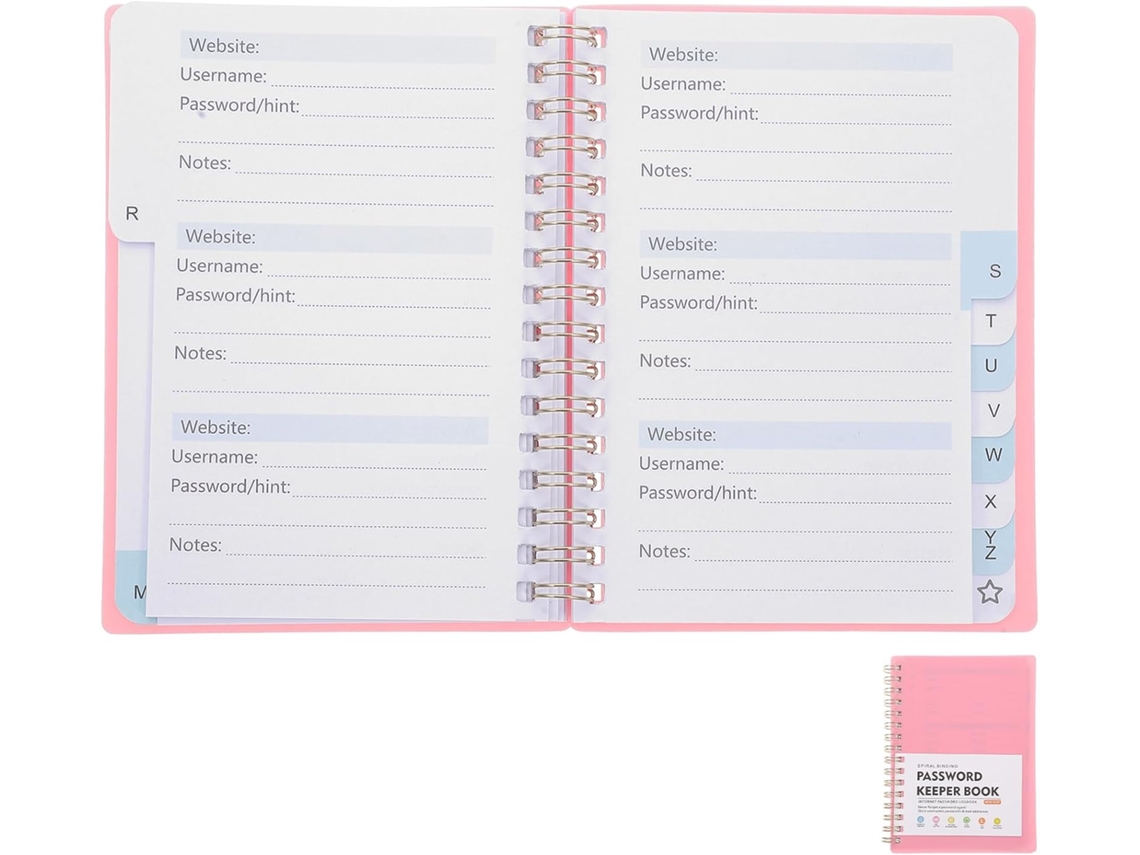 Caderno Espiral A6 Com Alfabéticas, Portátil E Fácil De Transportar, Feito Papel E Pp, Organizador