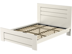 Cama Casal LOURINI Florença Branco com Estrado (Compatível com Colchão: 210x165x114 cm)