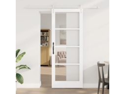 Vidaxl Porta Deslizante 83 X 211 Cm Madeira De Pinho Maciça E Vidro