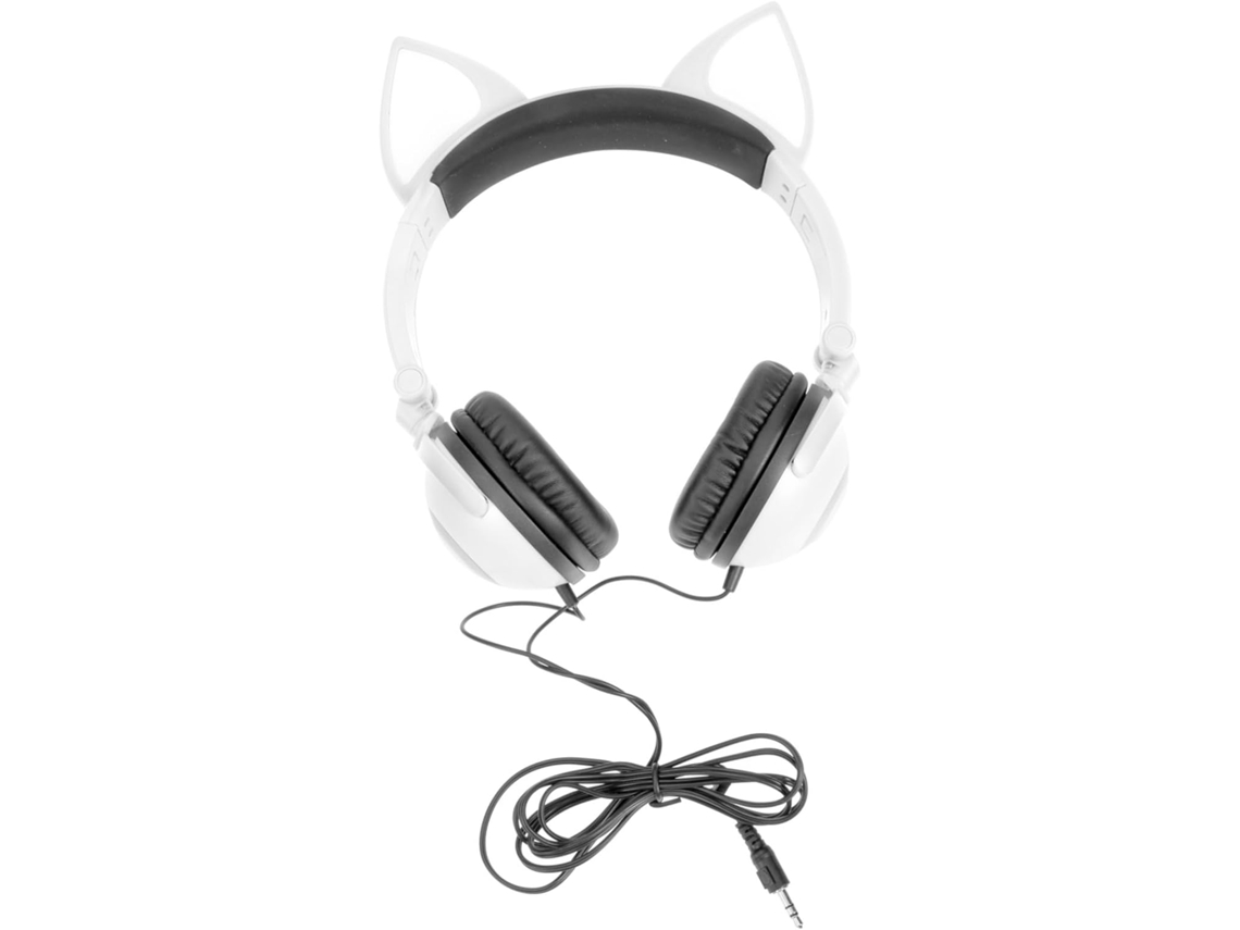 Fones De Ouvido Homoyoyo Com Orelhas Gato, Luzes De Led, Som Estéreo E Design Dobrável Na Cor Branca – Perfeitos Para
