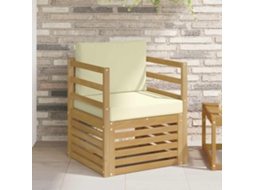 Vidaxl Conjunto De Sofás Para Exterior Poliéster Branco E Creme