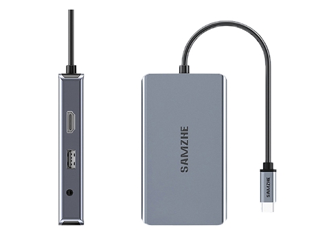 Adaptador SAMZHE Dk-L9 9In1 Type-C a 2Usb2.0 Hdmi Vga Aux 3.5Mm Sd/Tf Pd100W 100Mbps para Huawei Mate40/P50 S20