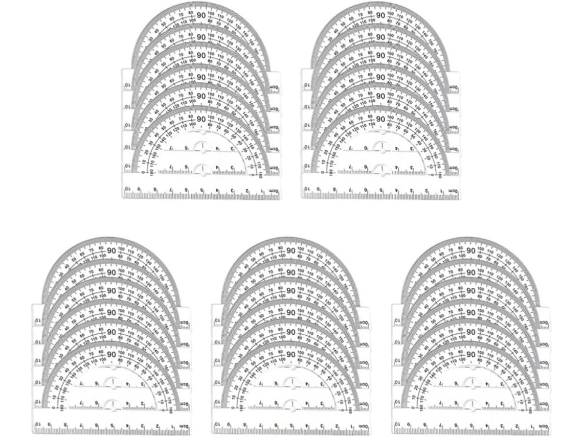 Conjunto de 30 decalques plásticos transparentes Ipetboom para estudantes, escola, salas de aula de matemática e desenho.