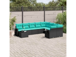 Conjunto de Sofá de Jardim com 12 Peças e Almofadas em Rattan Sintético Cinza VIDAXL