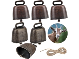 6 Sinos De Metal Para Bovinos E Ovinos, Sinos De Pasto De Latão Com Sons Altos, Acessórios Para Fazenda E Decoração
