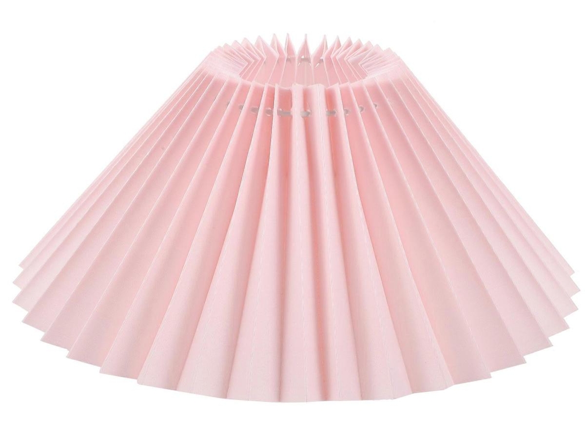 Lurelia Abajur De Tecido Moderno Plissado, Para Candeeiro De Mesa E Chão, Rosa, 24x24x14 Cm